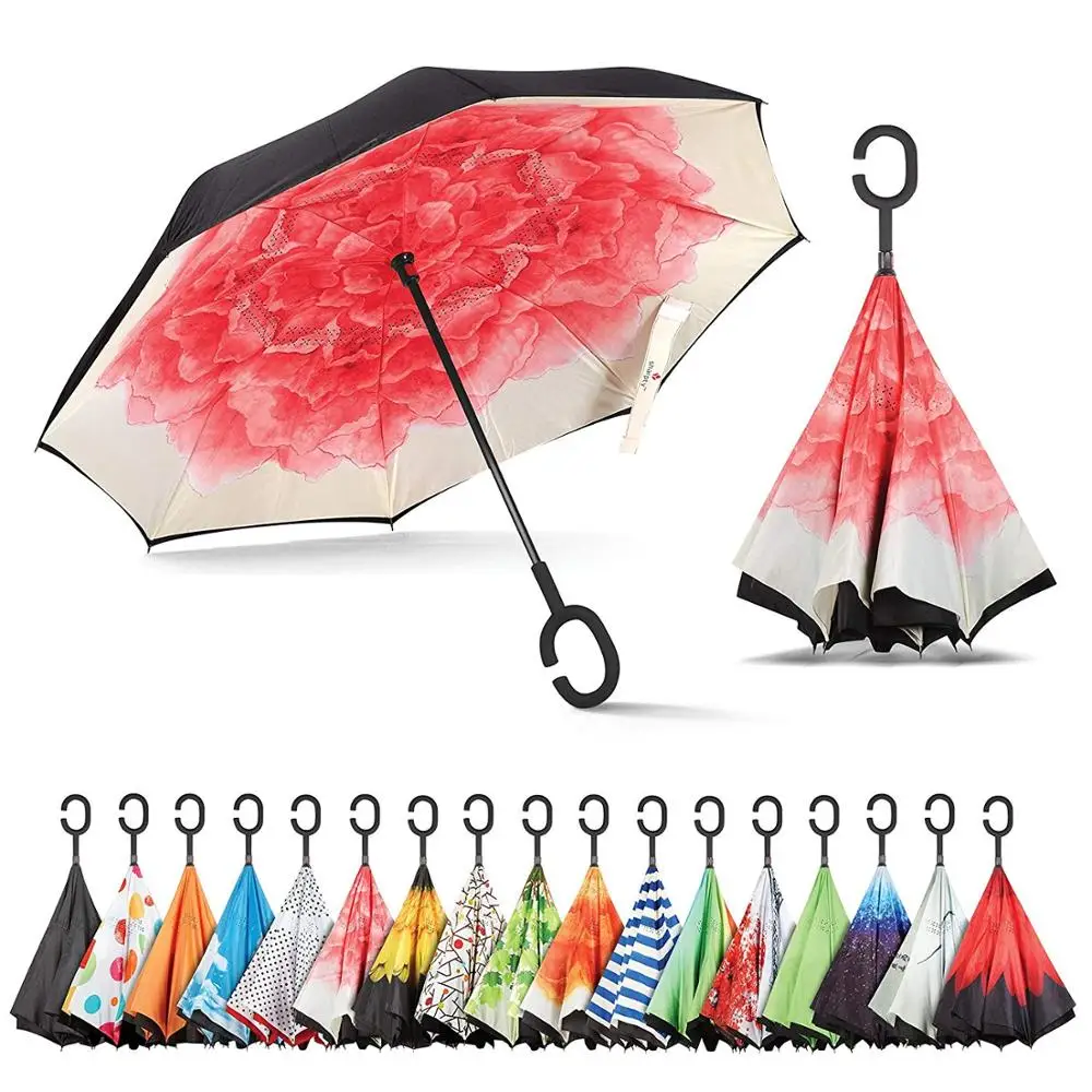 Ok Umbrella Best price custom printed reverse flower pattern umbrella