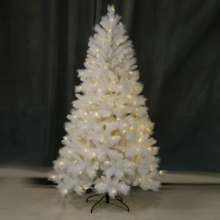 2021 New product White flocking Christmas tree snow 180cm Christmas tree with lights