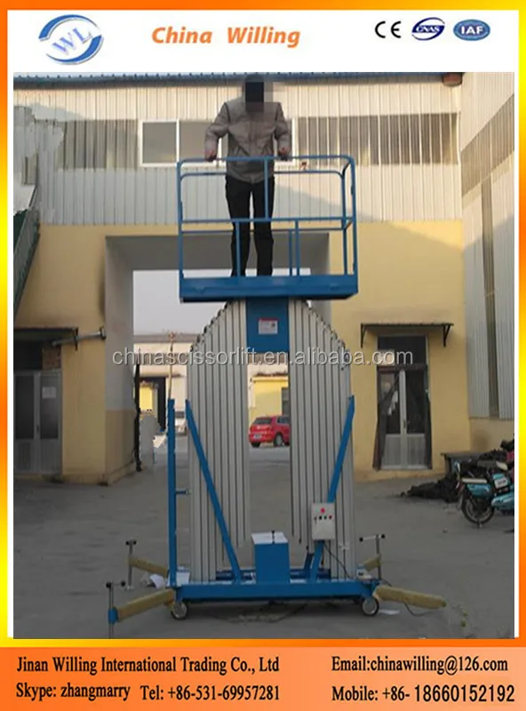 14m Mobile Telescopic Vertical Manlift for Sale