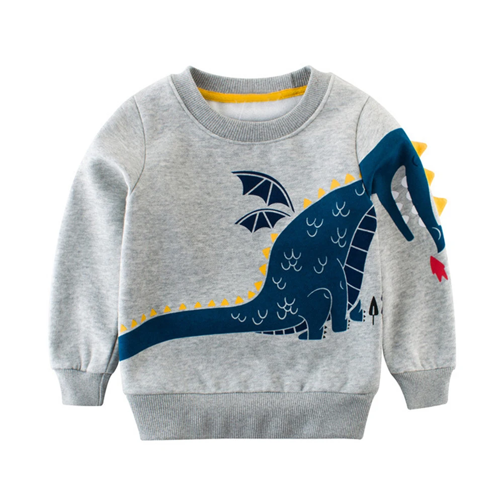 
Mudkingdom wholesale plain pullover cartoon sweatshirts without hood for kids 