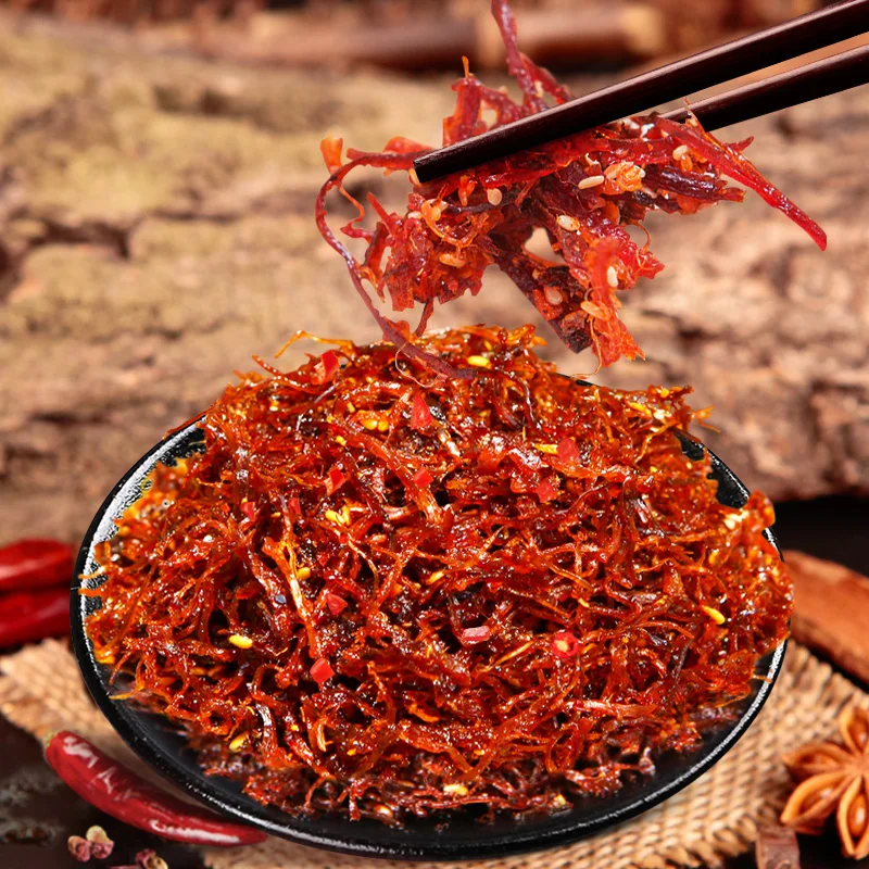 
Shu Dao Xiang OEM Product 100g Factory For Sale Chinese Chilli Snack Food Sichuan Pepper Cooked Beef Dried Meat Snack 