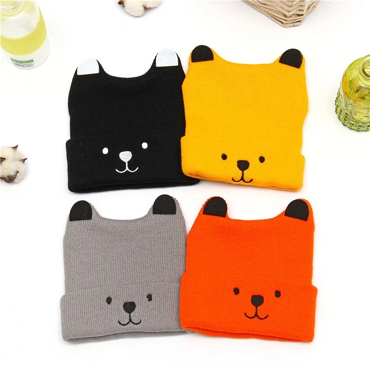 Baby kids winter animal ear hat cute bear hat
