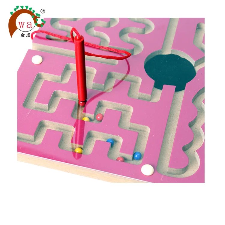 Children Wooden Intellectural Development Maze Toys with Magnetic Pen Good for Parent-Child Interaction