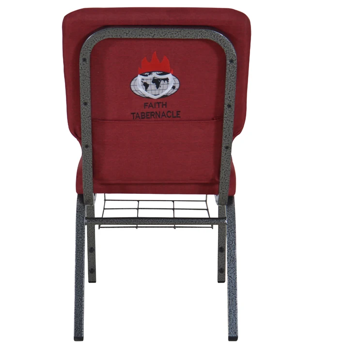 upholstered metal auditorium chair fabric embroidery church chair