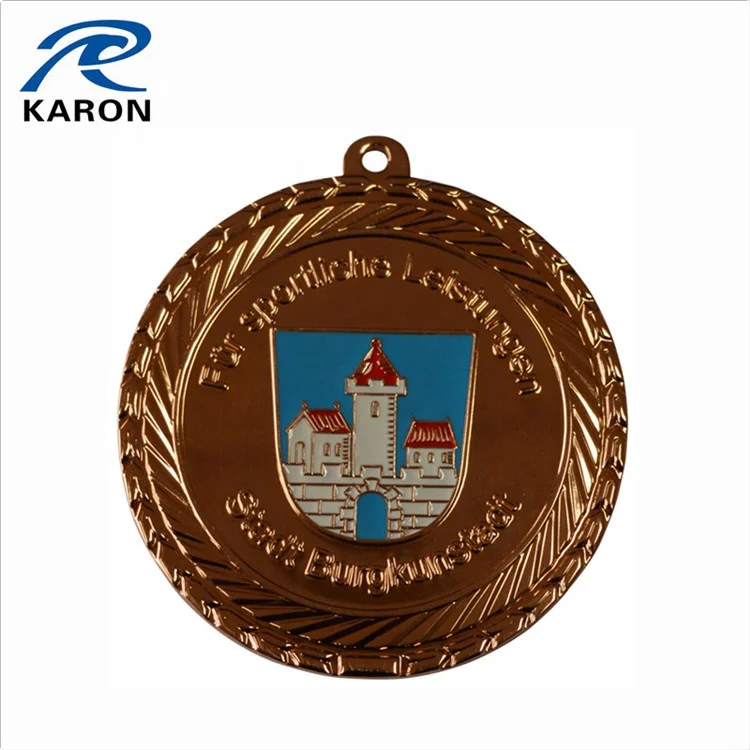 bulk personalized logo die struck medal in iron