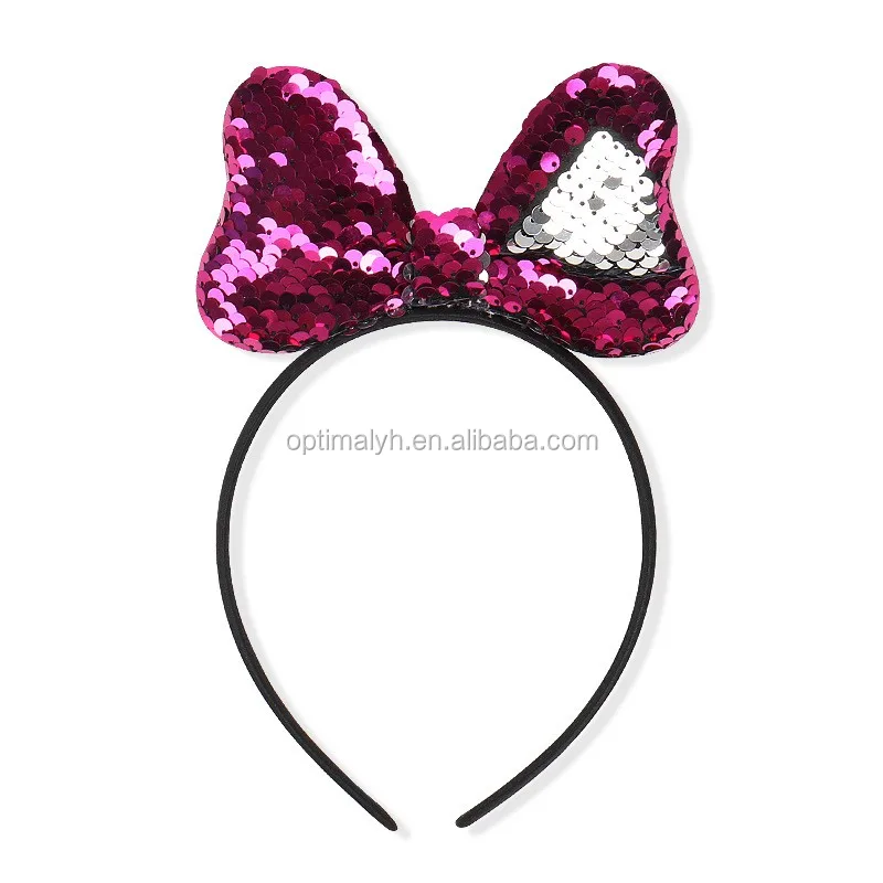 Kids Reversible ear Bow Hairband plastic Headband For Children Girls Hair Accessories