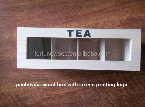 LOW COST paulownia wood tea bag storage box