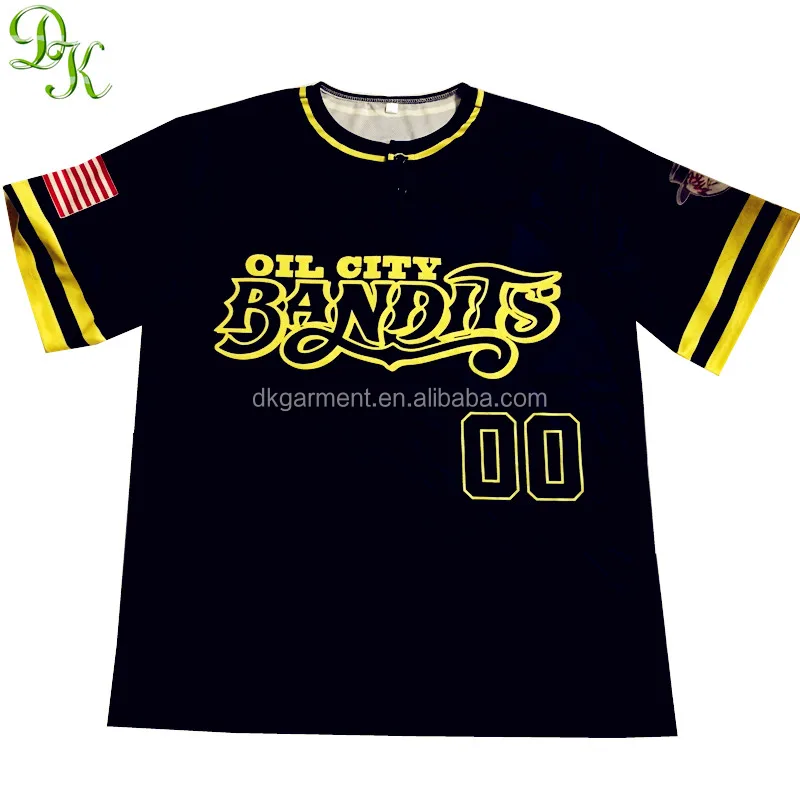 custom design full button blank jersey baseball