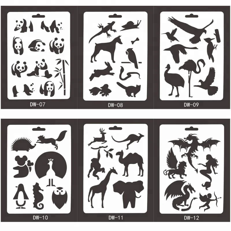 New style bird Shape Plastic Drawing Stencils/DIY Drawing and Education Animals Stencils