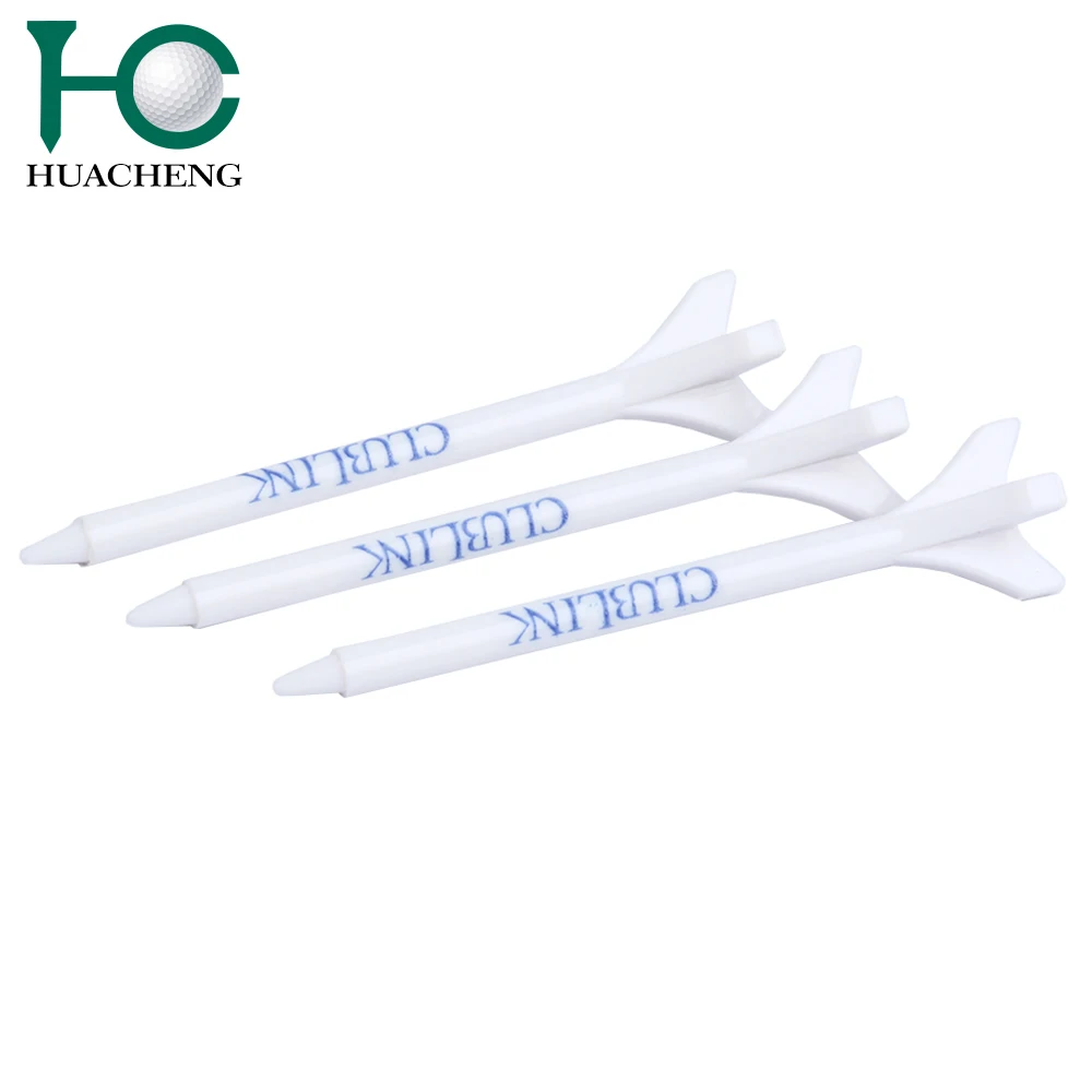 custom logo fly shape plastic golf tee with logo imprint
