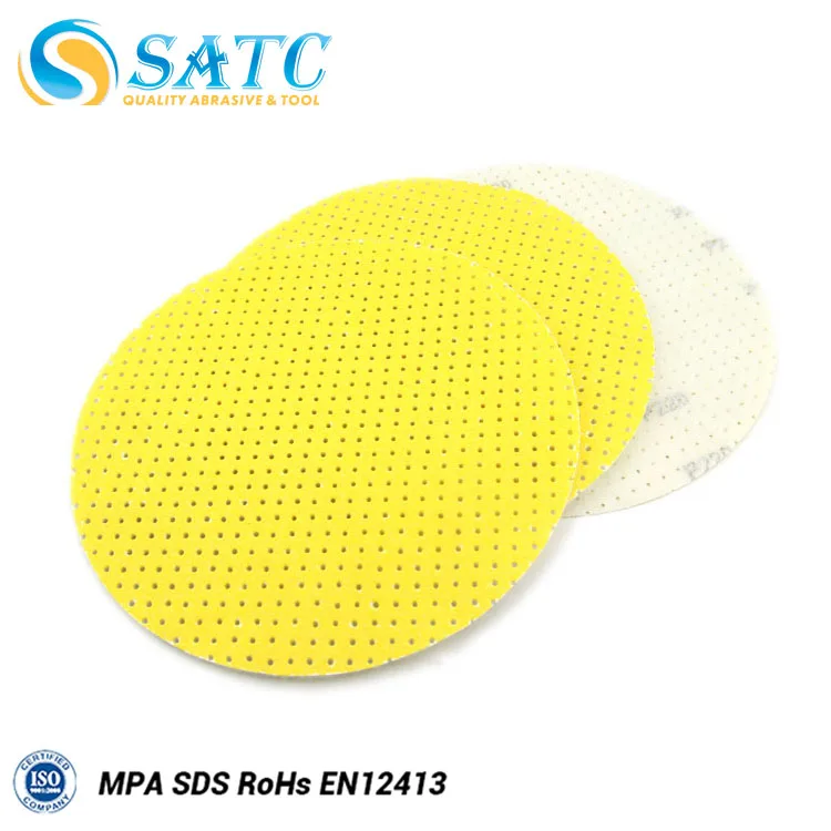 Yellow Abrasive 225mm Drywall Sanding Disc Sanding Paper Aluminum Oxide Drywall Sanding, Paint Removal 100PCS/CTN 25g/piece Free