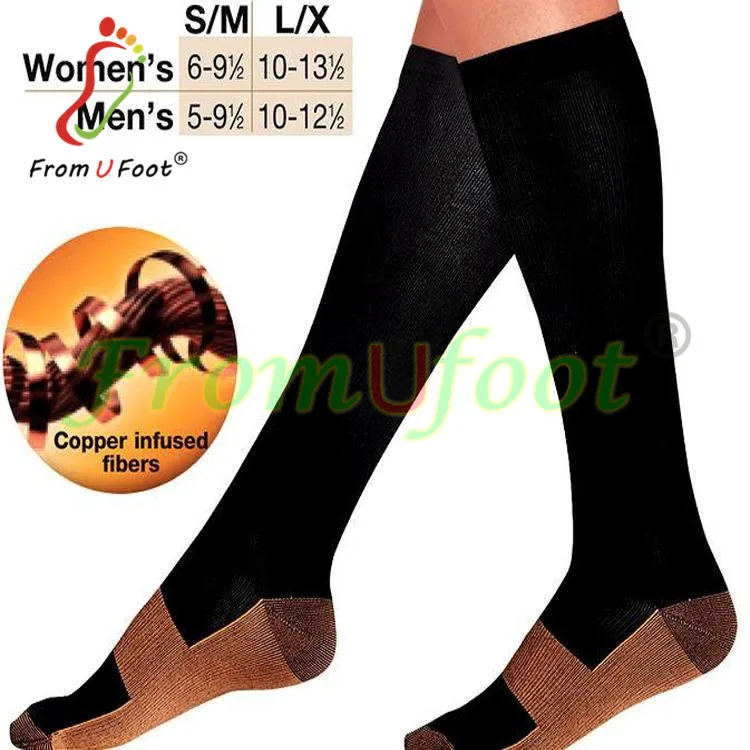 Compression Socks Anti Fatigue Copper Infused Knee High Socks Ache Relief Stockings for Men Women