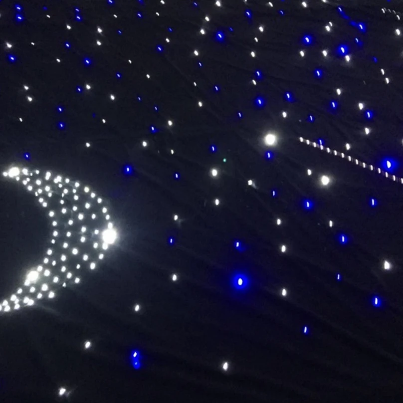 Sky Starlit Twinkling Effect Black White LED Star Curtain For Stage