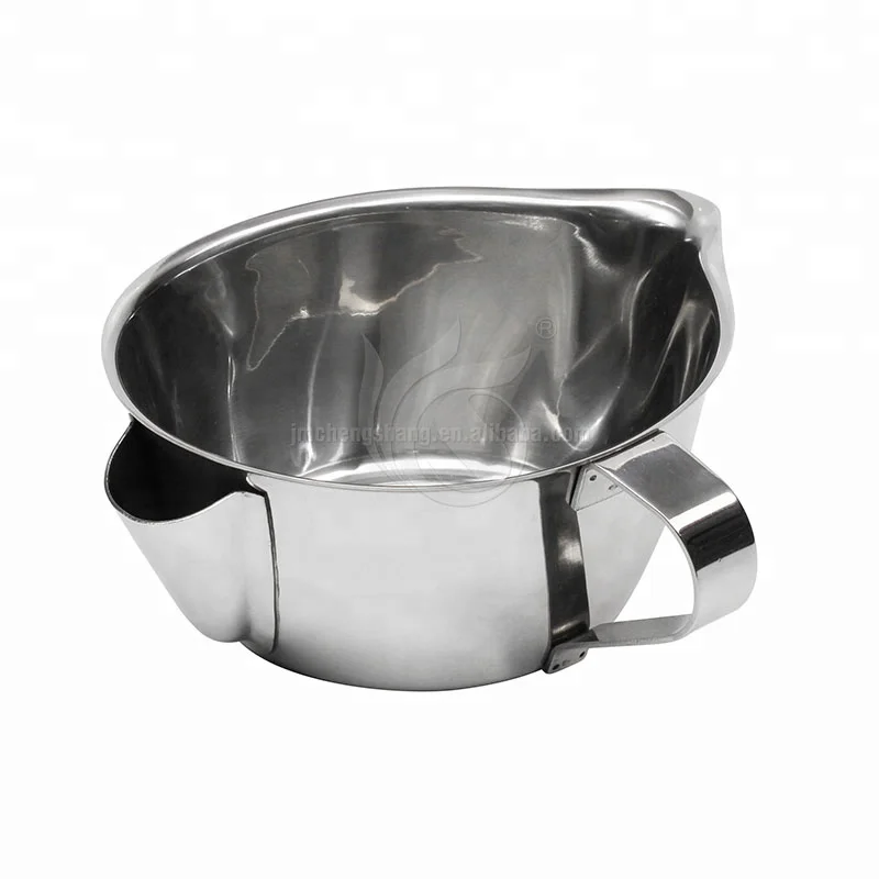 Kitchen Accessory Ergonomic Handle Steak Sauce Pot Gravy Bucket Stainless Steel Sauce Jug Double Insulated Gravy Boat