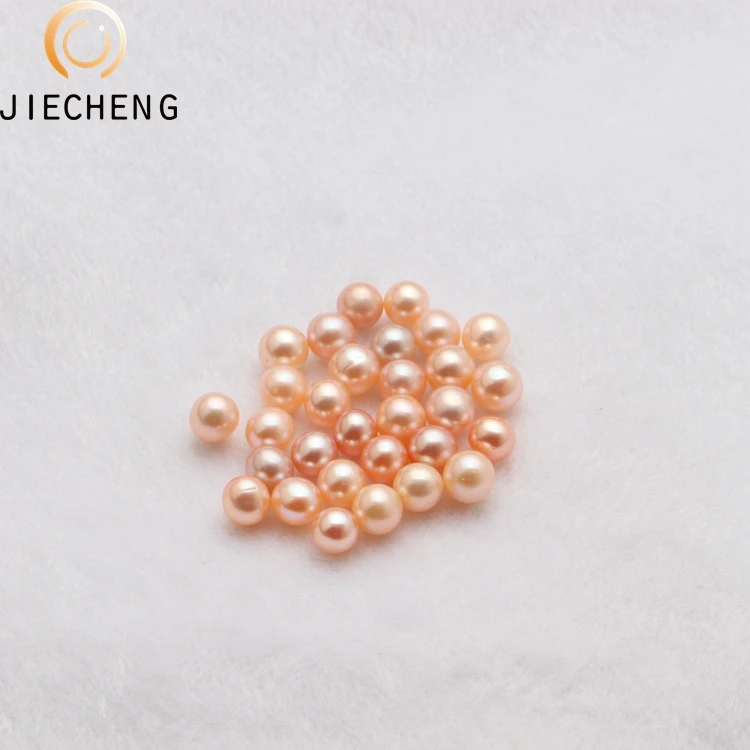 Wholesale 6-7mm near round shape aaa pearl beads no holes freshwater bulk loose pearls