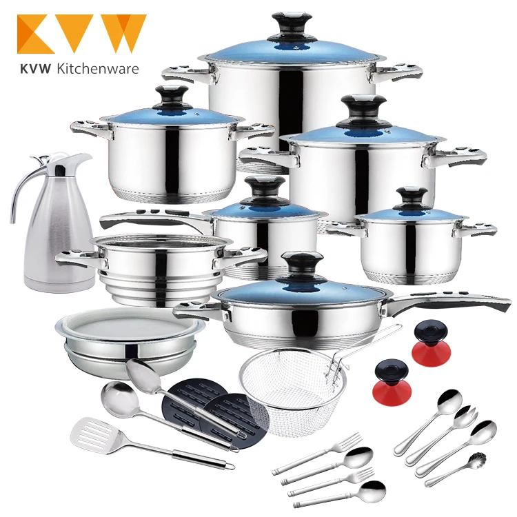2021 Hot Selling 33Pcs Pots and Pans Sets Cookware Set Stainless Steel