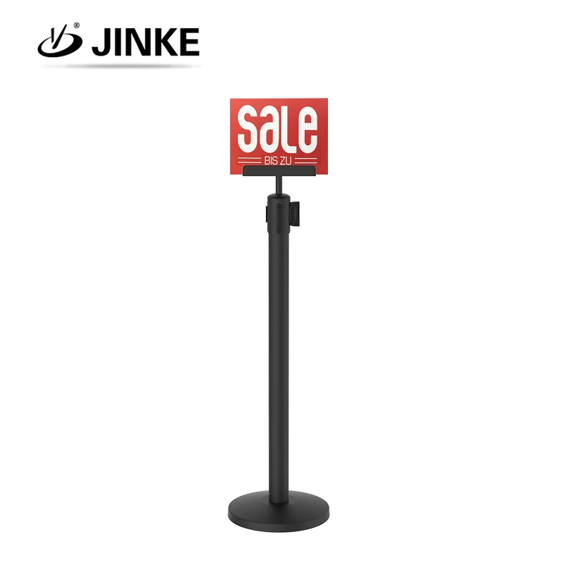 Outdoor stainless steel floor crowd control pole stanchion rectangle frame sign holder stand