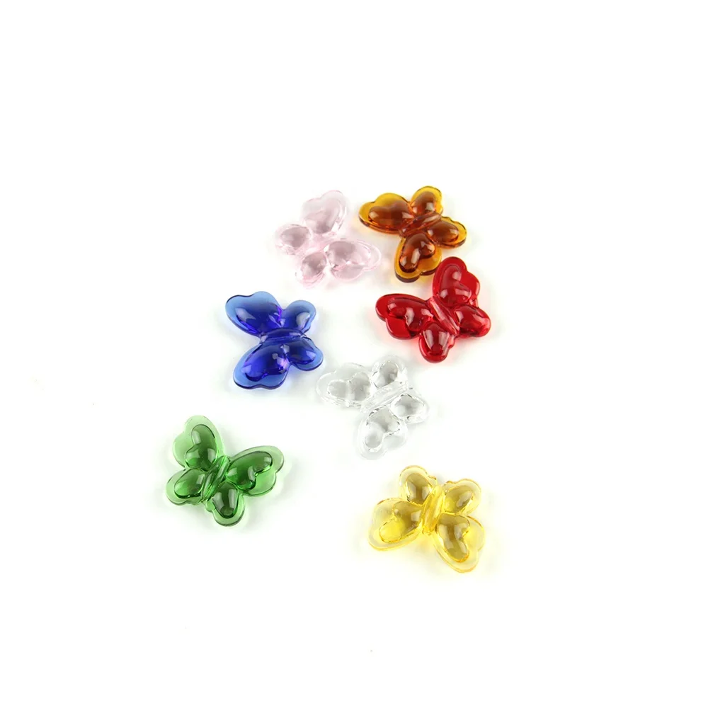 28mm Mix Color Glass Chandelier Beads Crystal Butterfly Beads For Jewelry Making Chandelier Decoration