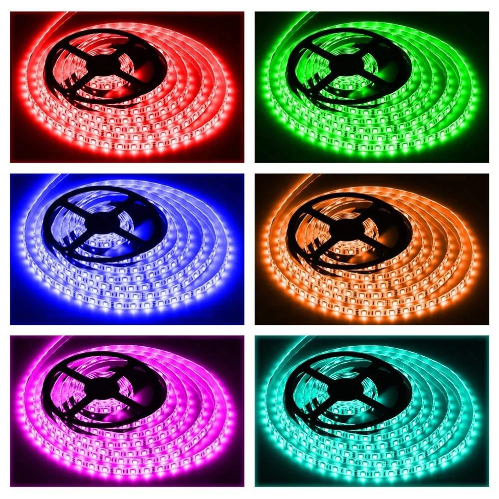 12V 5M 300leds Color Changing Waterproof 5050 RGB LED Light Strip Kit with 44 key ir remote controller & 12v 5a power adapter
