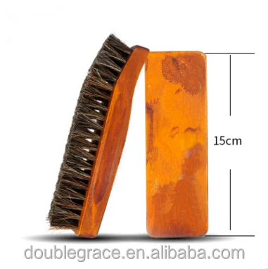 Maple Wooden Dance Shoe Polish Cleaning Shine Ship Type Brush High Quality Horsehair Shoe Brush