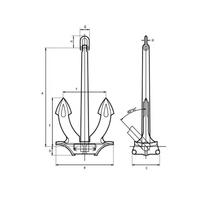 JV-10 Vessel anchor hall anchor type B for sale