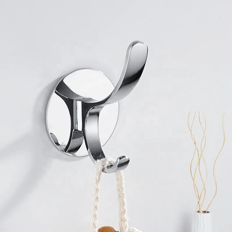 
HONVEY Rustproof Stainless Steel No Drilling Adhesive Heavy Duty Bathroom Kitchen Coat Clothes Towel Hook Robe Hook 