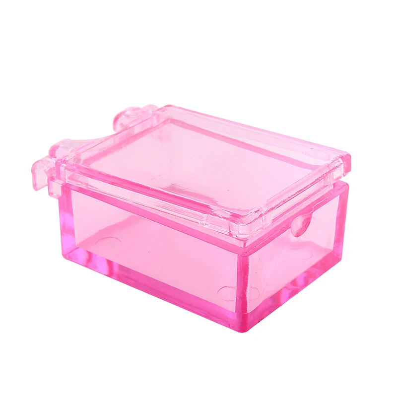 Nadeco 20 Separator Grids Plastic Transparent Pink Multifunctional Nails Storage Box