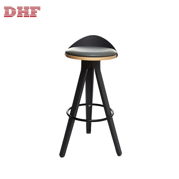 Industrial High Chairs Luxury Bar Chair Modern Stool Black With Backrest