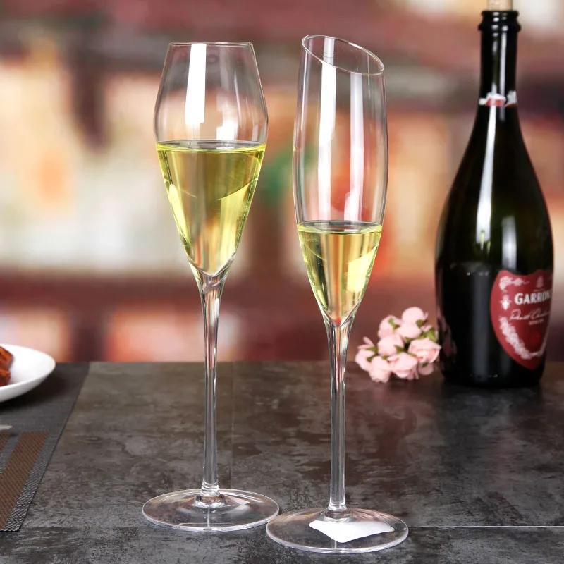Wholesale  Crystal Champagne Glasses Unique Flutes Glass