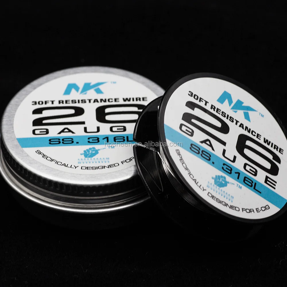 NK top selling 26g stainless steel wire ss 316L  electric heating alloy wire 30ft RDA RTA coil