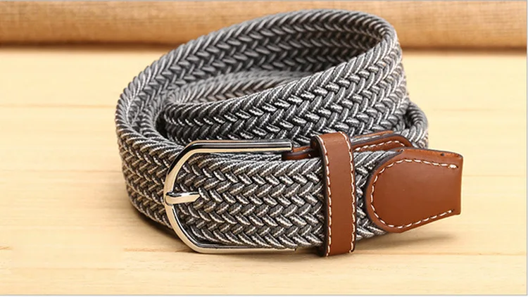 wholesale 3.5cm width alloy pin buckle ladies kids spandex braided webbing elastic band waist belt