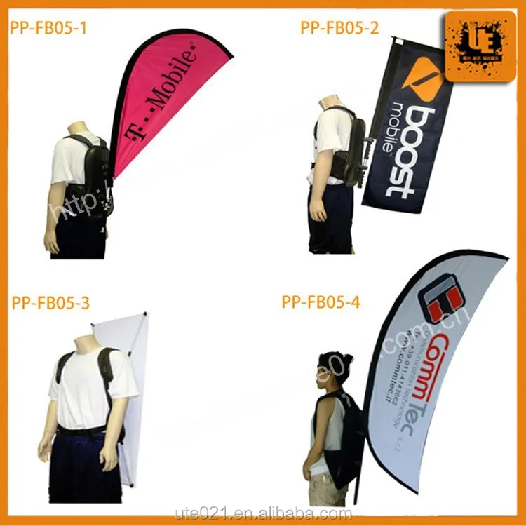 
Custom Outdoor Promotional Marketing Street Advertising Backpack Flag And Banner 
