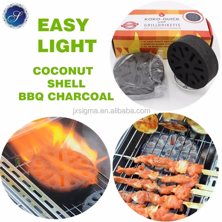 Miracle blaze coconut shell bbq charcoal briquettes