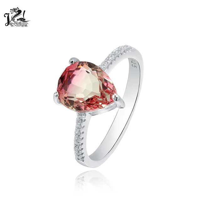 engagement 925 silver ring colorful stone ring jewelry