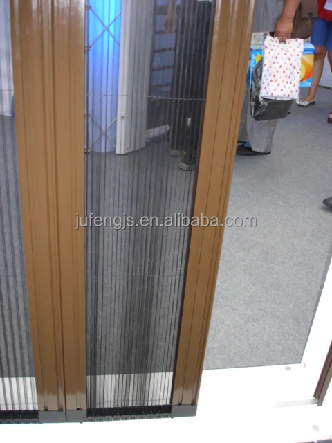 Window mosquito net with pleated PET mesh accordion doors