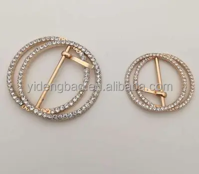 Double ring rhinestone popular pin buckle decoration for buckle/bag