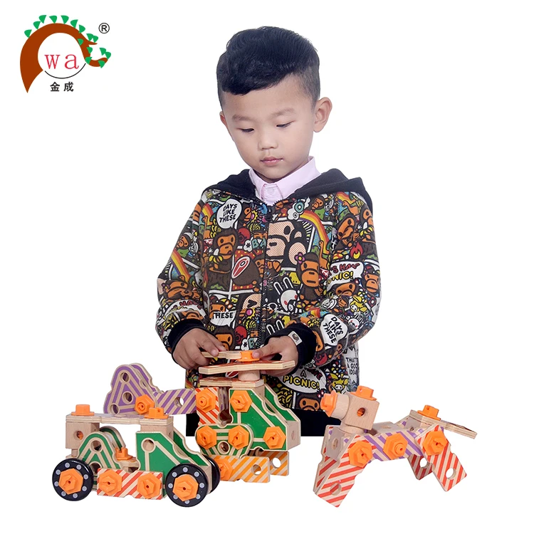 New Design Children Play Screw Nut Combination DIY Wooden Tool