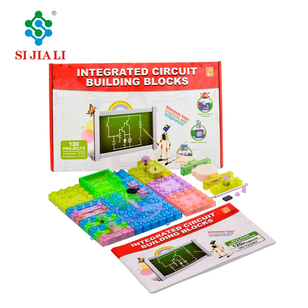 Children science technology lab 3D practical integrated circuit luminous electronic building blocks toys 120 projects