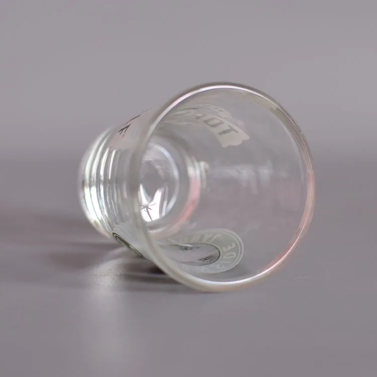 Machine Pressed Glass Shot 50ml Decal logo Printing Custom Shot Glass