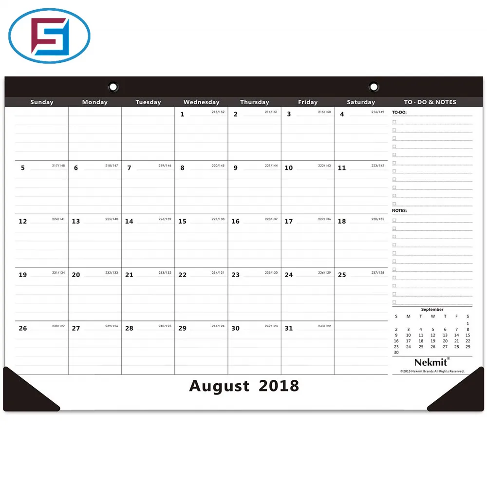 Monthly Desk Pad Calendar 16 3/4 x 11 4/5 Inch At Competitive Price (60801978650)