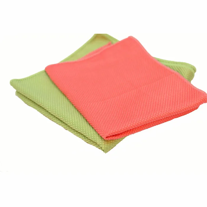 Household cleaning towel glass drying cloth dish washing cloth customized size 100% microfiber fish scale towel