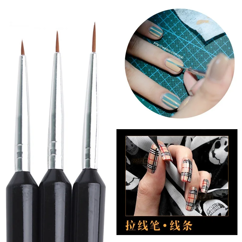Wholesale 3pcs/set Nail Art Design Lining Brush Pens Manicure Painting Drawing Tools Gel Nail Tools