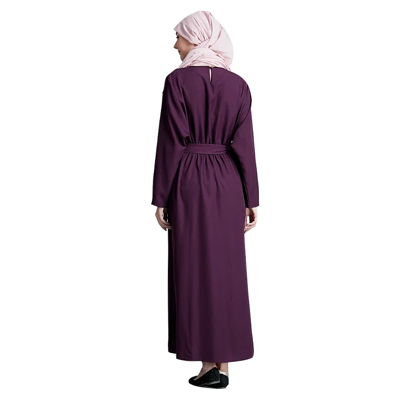 2018 Fashion Muslim Dress For Women Long Sleeve Loose Solid Maxi  Dress Hijab Abaya Latest Burqa Designs Pictures