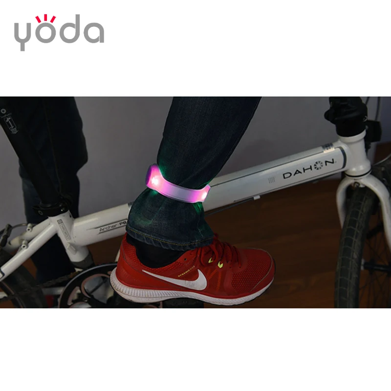 Armband Leg Shoes LED light Cycling Bike Run Warning Safety flexible Reflective colorful armband led light
