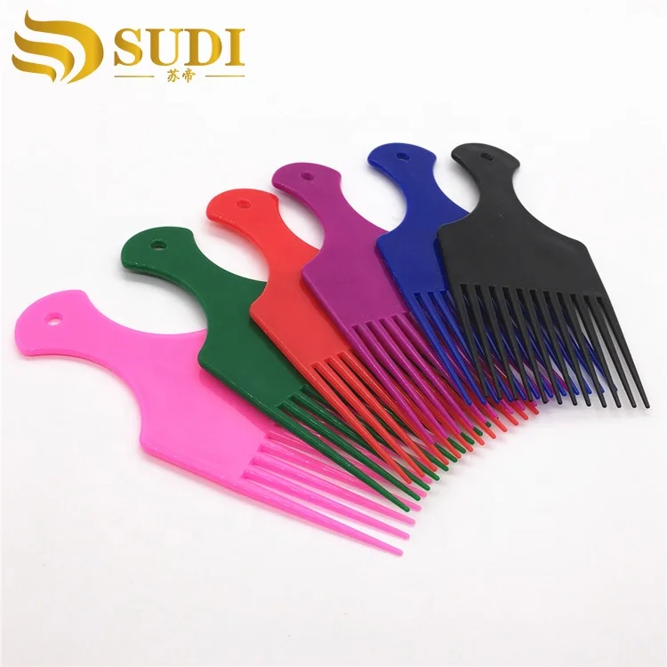 
Hair Salon Custom Color Plastic Pick Up Afro Comb 