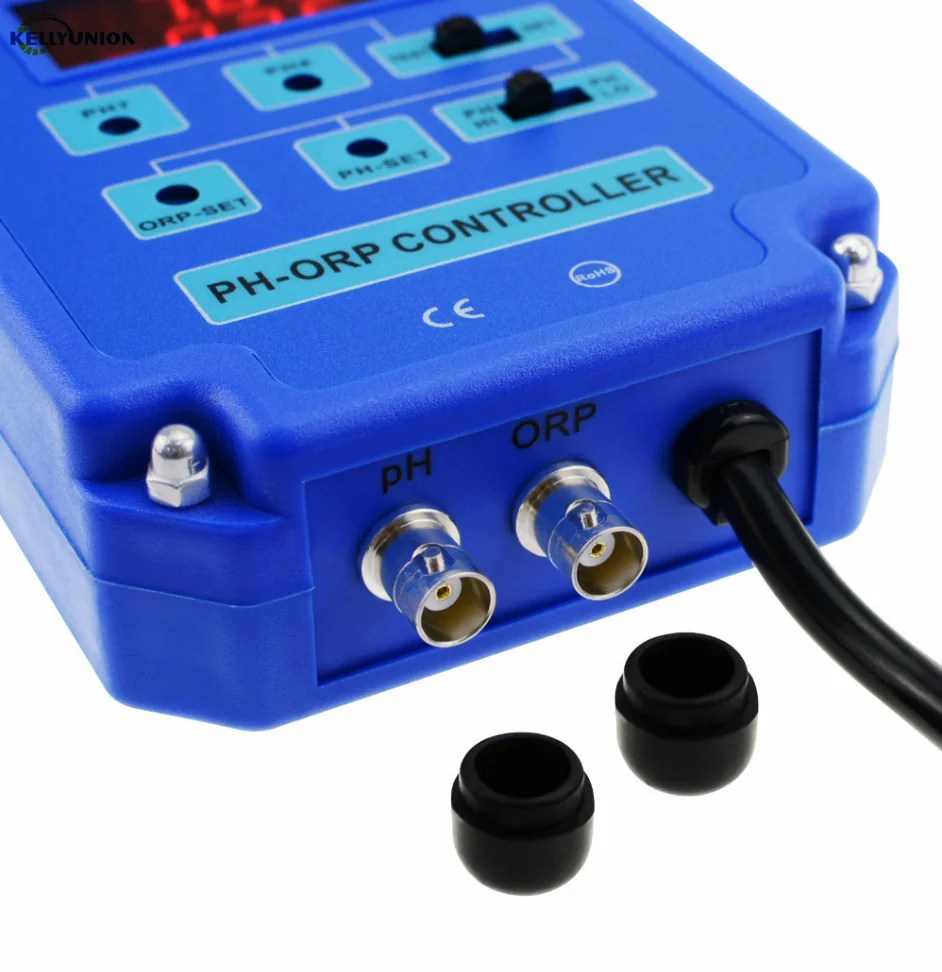Digital pH ORP Redox 2 in 1 Controller Monitor w/ Output Power Relay Control, Electrode Probe BNC, Water Quality Meter Kit