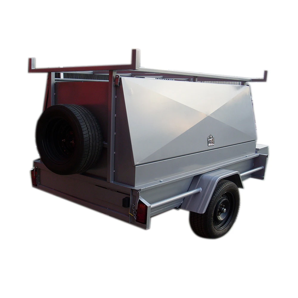 7 x 5 Aluminum galvanized sheet tool box single axle wheel tradesman top trailer