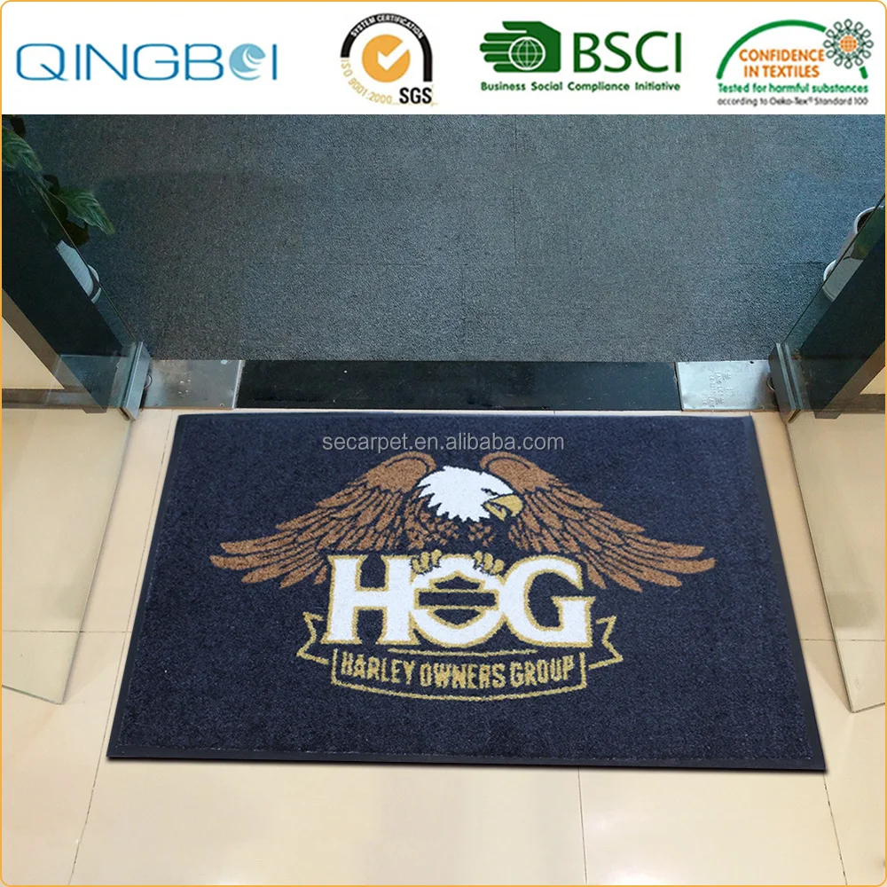 Heavy Duty Industrial Custom Logo floor Rubber Mat Printed Door Entrance Mat