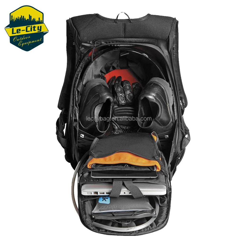 2018 best Hot Sale hard shell motorcycle bag backpack,shoe helmet laptop sleeve compartment function riding cycling pack