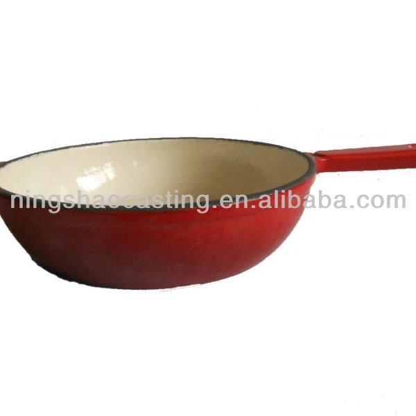 cast iron enamel deep fry pan